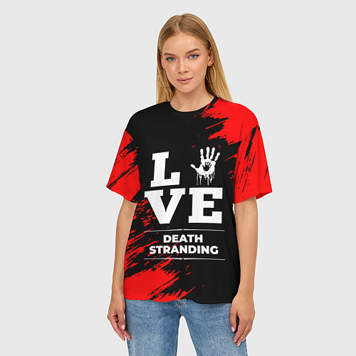 Женская футболка оверсайз Death Stranding Love Классика / 3D-принт – фото 3