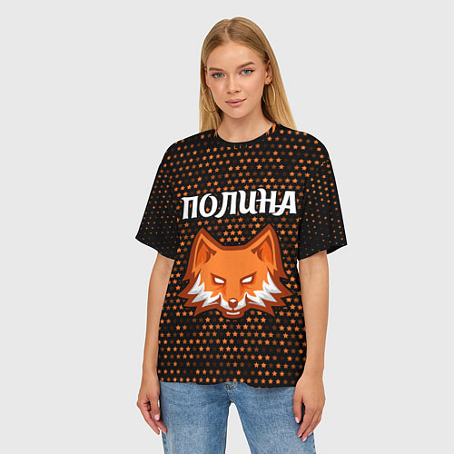 Женская футболка оверсайз Полина - ЛИСА - Космос / 3D-принт – фото 3