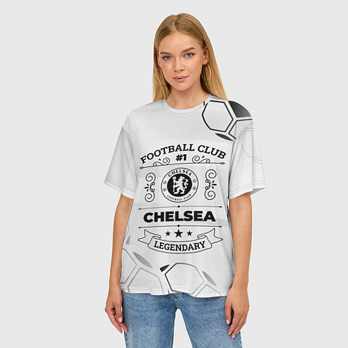 Женская футболка оверсайз Chelsea Football Club Number 1 Legendary / 3D-принт – фото 3