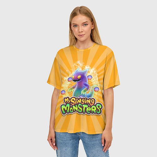 Женская футболка оверсайз My Singing Monsters Вужас / 3D-принт – фото 3
