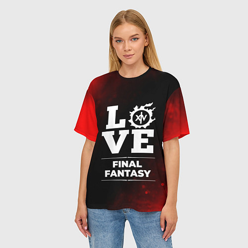 Женская футболка оверсайз Final Fantasy Love Классика / 3D-принт – фото 3