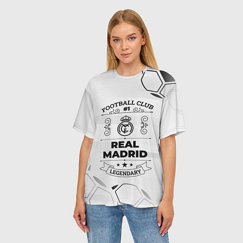 Женская футболка оверсайз Real Madrid Football Club Number 1 Legendary / 3D-принт – фото 3