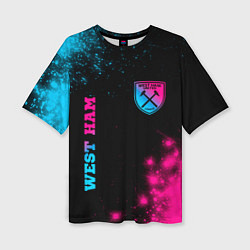 Футболка оверсайз женская West Ham Neon Gradient, цвет: 3D-принт