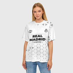 Футболка оверсайз женская Real Madrid Champions Униформа, цвет: 3D-принт — фото 2