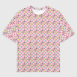 Футболка оверсайз женская Кружки и ромбики, цвет: 3D-принт