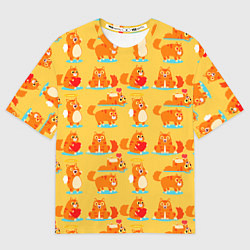 Женская футболка оверсайз NAUGHTY PLAYFUL KITTENS