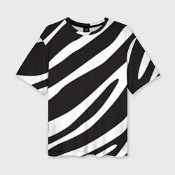 Женская футболка оверсайз Анималистичный рисунок зебра