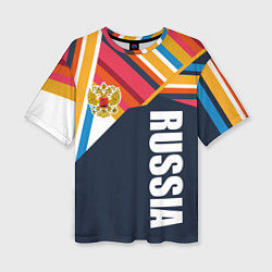 Женская футболка оверсайз RUSSIA - RETRO COLORS