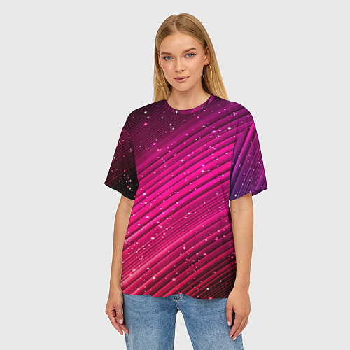 Женская футболка оверсайз Cosmic Radiance / 3D-принт – фото 3