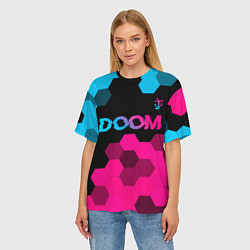 Футболка оверсайз женская Doom Neon Gradient, цвет: 3D-принт — фото 2