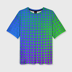 Женская футболка оверсайз Blue Green gradient