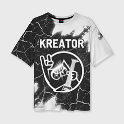 Футболка оверсайз женская Kreator кот - краска, цвет: 3D-принт