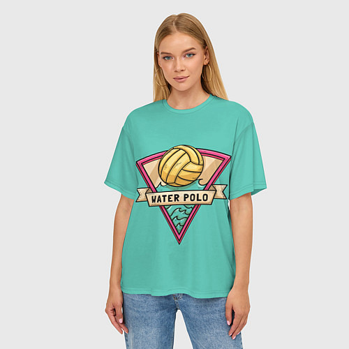 Женская футболка оверсайз Водное поло - золотой мяч / 3D-принт – фото 3
