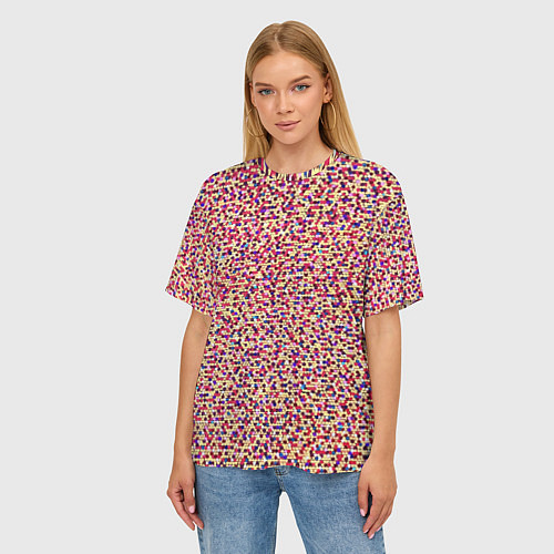 Женская футболка оверсайз Цветное конфетти / 3D-принт – фото 3