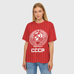 Футболка оверсайз женская Герб СССР Советский союз, цвет: 3D-принт — фото 2