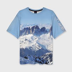 Женская футболка оверсайз Гряда снежных вершин