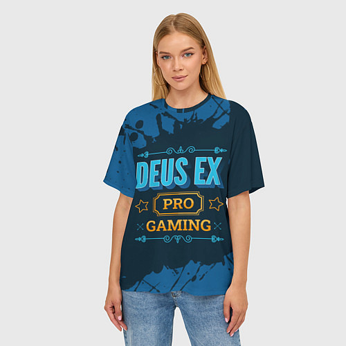 Женская футболка оверсайз Игра Deus Ex: pro gaming / 3D-принт – фото 3