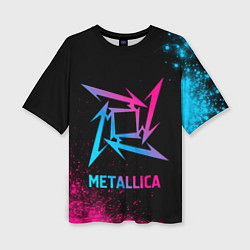 Футболка оверсайз женская Metallica - neon gradient, цвет: 3D-принт