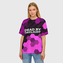 Футболка оверсайз женская Dead by Daylight pro gaming: символ сверху, цвет: 3D-принт — фото 2