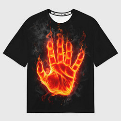 Футболка оверсайз женская Ладонь из огня, цвет: 3D-принт