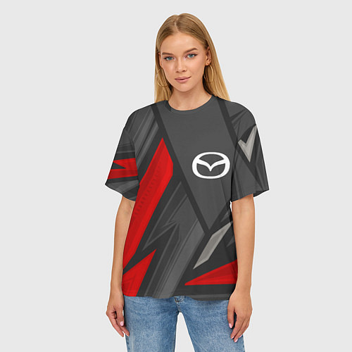 Женская футболка оверсайз Mazda sports racing / 3D-принт – фото 3