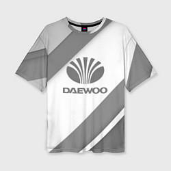 Футболка оверсайз женская Daewoo - серые полосы, цвет: 3D-принт