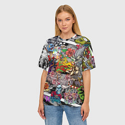 Футболка оверсайз женская Цветное граффити и татуировки, цвет: 3D-принт — фото 2