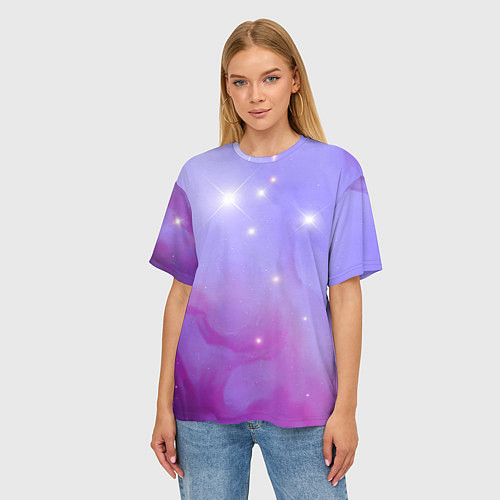 Женская футболка оверсайз Космическое одеяло / 3D-принт – фото 3