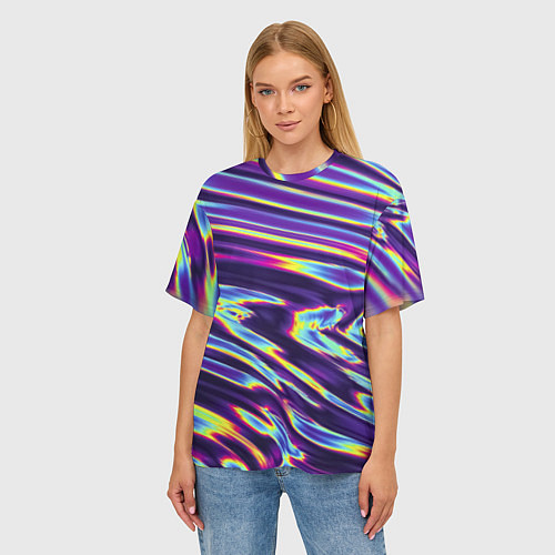 Женская футболка оверсайз Поверхностная Закалка Металла / 3D-принт – фото 3