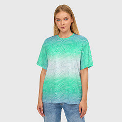 Футболка оверсайз женская Абстрактная волна градиентный паттерн, цвет: 3D-принт — фото 2
