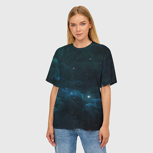 Женская футболка оверсайз Космическая туча / 3D-принт – фото 3