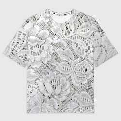 Женская футболка оверсайз Советское кружево