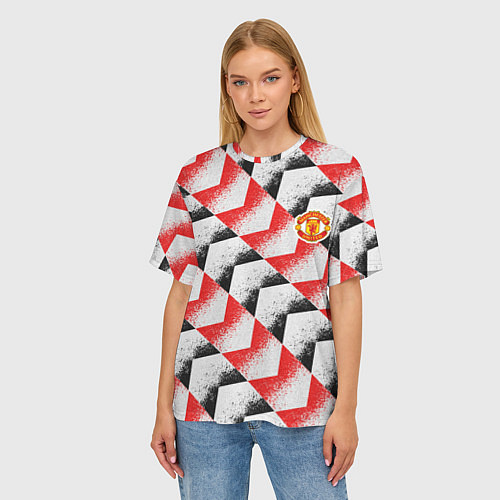 Женская футболка оверсайз Manchester United - Pre Match Top 202223 / 3D-принт – фото 3