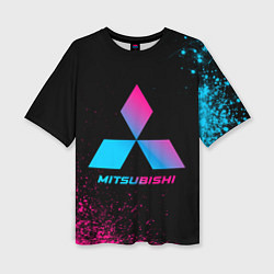 Футболка оверсайз женская Mitsubishi - neon gradient, цвет: 3D-принт