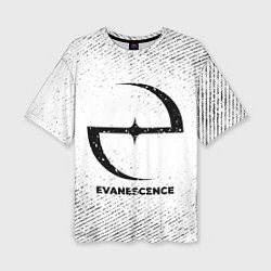 Футболка оверсайз женская Evanescence с потертостями на светлом фоне, цвет: 3D-принт
