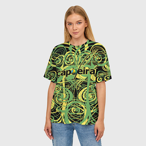 Женская футболка оверсайз Capoeira pattern / 3D-принт – фото 3