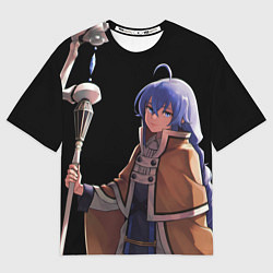 Футболка оверсайз женская Рокси с посохом - Реинкарнаяция безработного, цвет: 3D-принт