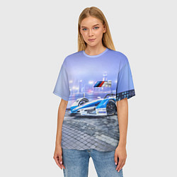 Футболка оверсайз женская Спортивная бэха в городском пейзаже, цвет: 3D-принт — фото 2