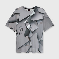 Женская футболка оверсайз Металлическая хаотичная броня