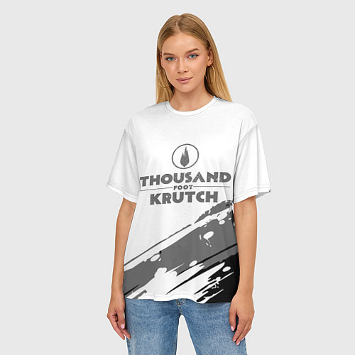 Женская футболка оверсайз Thousand Foot Krutch логотип / 3D-принт – фото 3