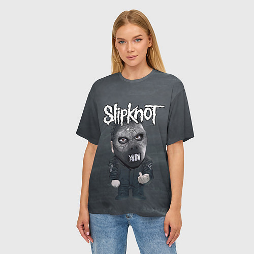 Женская футболка оверсайз Dark Slipknot / 3D-принт – фото 3