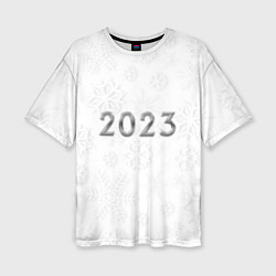 Женская футболка оверсайз Новогодние снежинки 2023