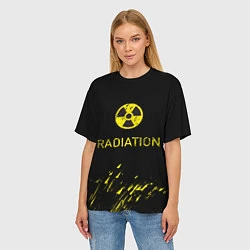 Футболка оверсайз женская Radiation - радиационная опасность, цвет: 3D-принт — фото 2