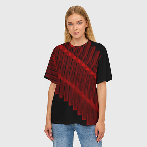 Женская футболка оверсайз Красный маркер / 3D-принт – фото 3