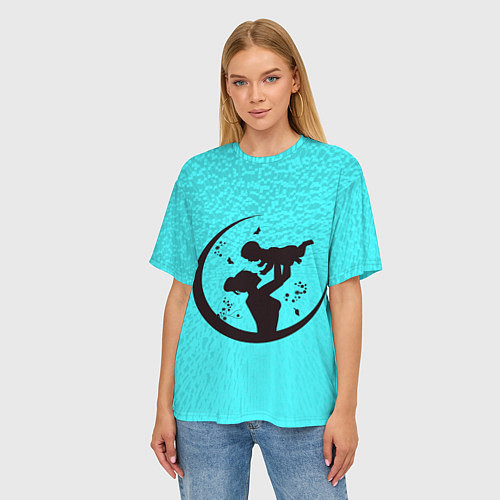 Женская футболка оверсайз Дитя с мамой / 3D-принт – фото 3