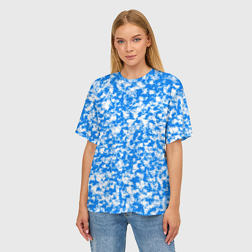 Женская футболка оверсайз Абстрактные облака - текстура / 3D-принт – фото 3