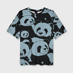 Женская футболка оверсайз Panda summer song