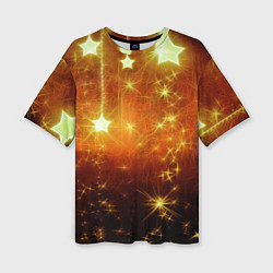 Женская футболка оверсайз Золотистае звёзды