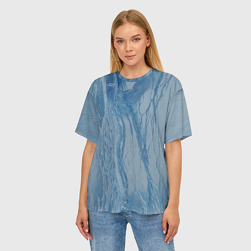 Женская футболка оверсайз Замёрзший тёмный лёд / 3D-принт – фото 3