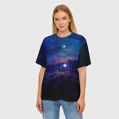 Женская футболка оверсайз Звёздное небо / 3D-принт – фото 3